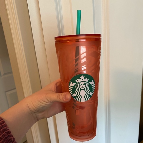 GORGEOUS RARE Orange Swirl Tumbler Starbucks 24oz - Picture 3 of 8